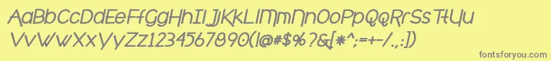Fonte cafe brewery bold italic – fontes cinzas em um fundo amarelo