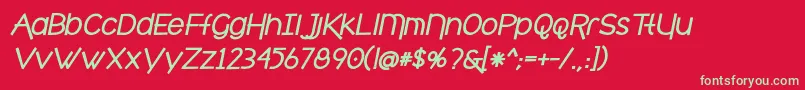 フォントcafe brewery bold italic – 赤い背景に緑の文字