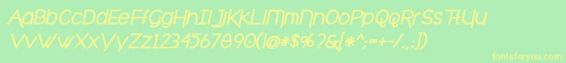 cafe brewery bold italic Font – Yellow Fonts on Green Background