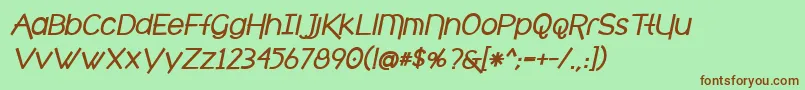 fuente cafe brewery bold italic – Fuentes Marrones Sobre Fondo Verde