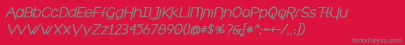 フォントcafe brewery bold italic – 赤い背景に灰色の文字