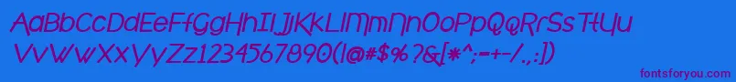 cafe brewery bold italic-Schriftart – Violette Schriften auf blauem Hintergrund