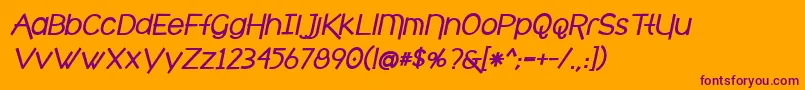 Police cafe brewery bold italic – polices violettes sur fond orange