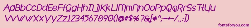 Police cafe brewery bold italic – polices violettes sur fond rose