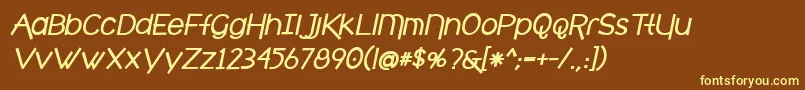 Шрифт cafe brewery bold italic – жёлтые шрифты на коричневом фоне