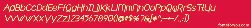 cafe brewery bold italic Font – Yellow Fonts on Red Background