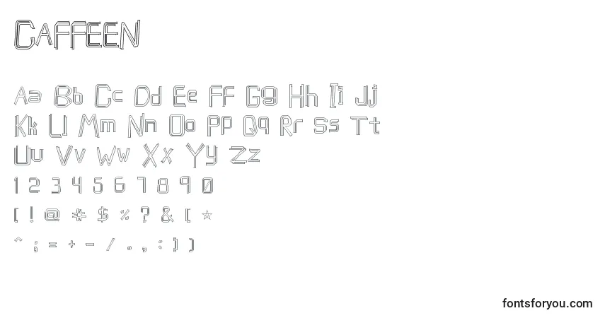Czcionka CAFFEEN (122557) – alfabet, cyfry, specjalne znaki