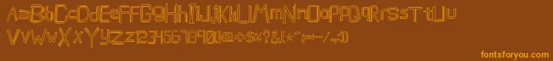 CAFFEEN-Schriftart – Orangefarbene Schriften auf braunem Hintergrund