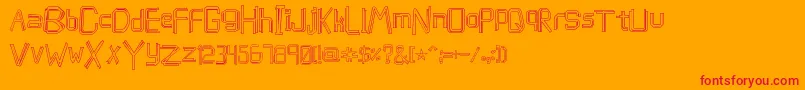 CAFFEEN-Schriftart – Rote Schriften auf orangefarbenem Hintergrund