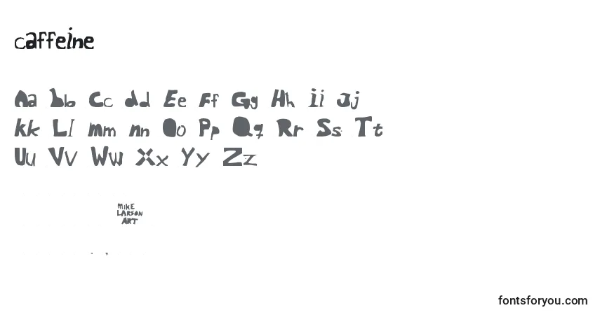 Schriftart Caffeine (122558) – Alphabet, Zahlen, spezielle Symbole