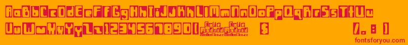 フォントCafР’ Madrid – オレンジの背景に赤い文字