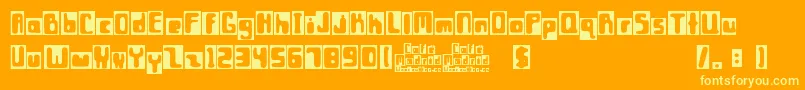 CafР’ Madrid-fontti – keltaiset fontit oranssilla taustalla