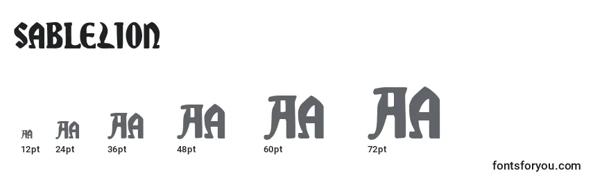 SableLion Font Sizes