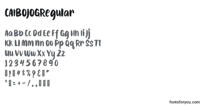 Шрифт CAIBOJOGRegular – алфавит, цифры, специальные символы