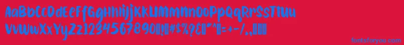 フォントCAIBOJOGRegular – 赤い背景に青い文字