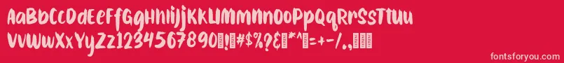 Шрифт CAIBOJOGRegular – розовые шрифты на красном фоне