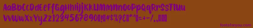 CAIBOJOGRegular Font – Purple Fonts on Brown Background