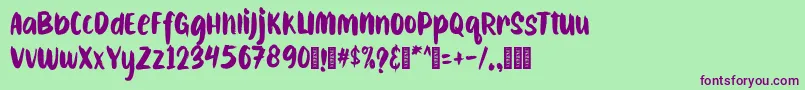 CAIBOJOGRegular Font – Purple Fonts on Green Background