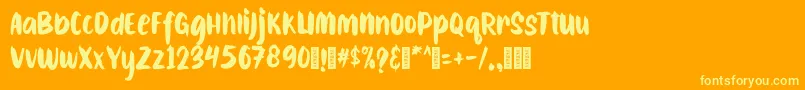 CAIBOJOGRegular-Schriftart – Gelbe Schriften auf orangefarbenem Hintergrund