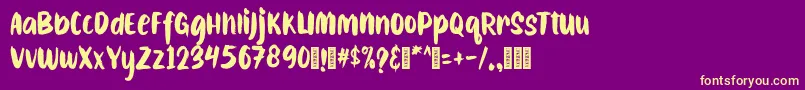 CAIBOJOGRegular Font – Yellow Fonts on Purple Background