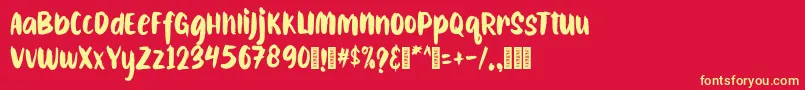 CAIBOJOGRegular Font – Yellow Fonts on Red Background