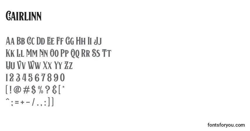 Schriftart Cairlinn – Alphabet, Zahlen, spezielle Symbole