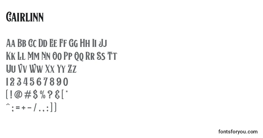 Schriftart Cairlinn (122562) – Alphabet, Zahlen, spezielle Symbole