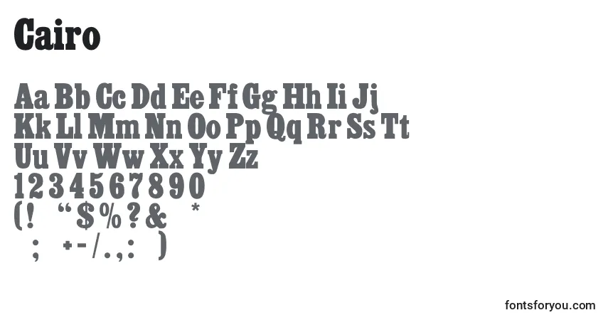 A fonte Cairo (122563) – alfabeto, números, caracteres especiais