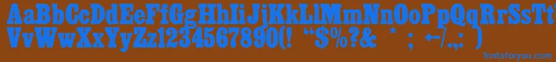 フォントCairo – 茶色の背景に青い文字