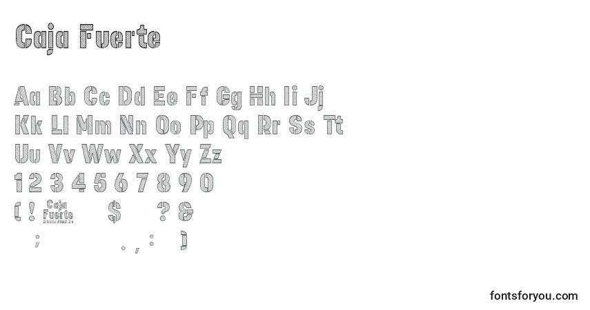 A fonte Caja Fuerte – alfabeto, números, caracteres especiais