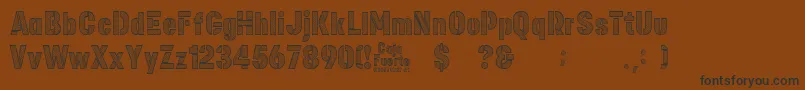 Więcej informacji o czcionce Caja Fuerte Czcionka Caja Fuerte – czarne czcionki na brązowym tle