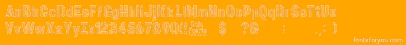 Caja Fuerte Font – Pink Fonts on Orange Background