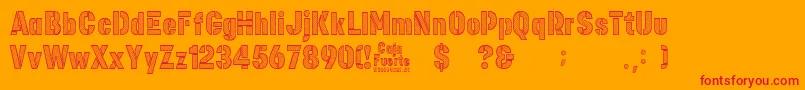 Caja Fuerte Font – Red Fonts on Orange Background