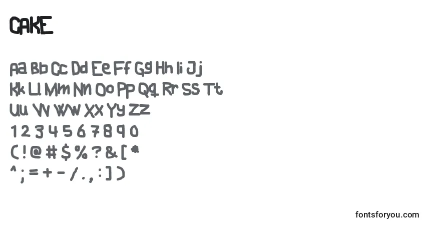 CAKE    (122566)-fontti – aakkoset, numerot, erikoismerkit