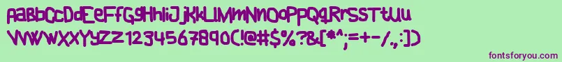CAKE    Font – Purple Fonts on Green Background
