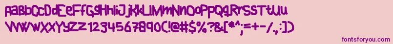 CAKE    Font – Purple Fonts on Pink Background