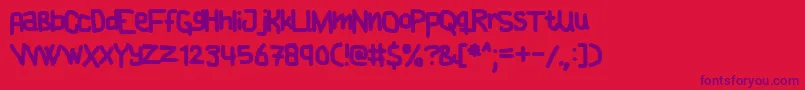 CAKE    Font – Purple Fonts on Red Background