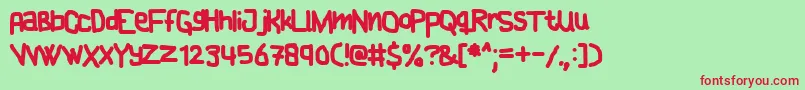 CAKE    Font – Red Fonts on Green Background