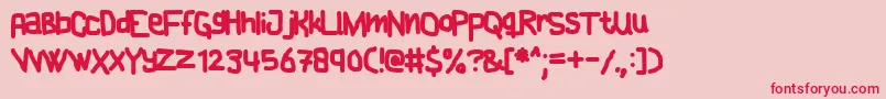 CAKE    Font – Red Fonts on Pink Background