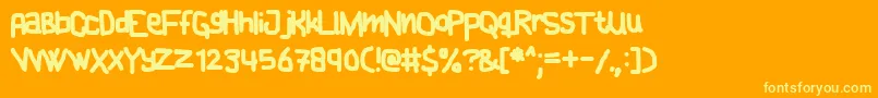 CAKE    Font – Yellow Fonts on Orange Background