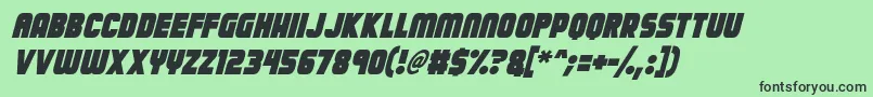 フォントCalamitech Italic – 緑の背景に黒い文字