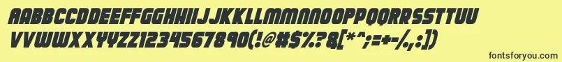 フォントCalamitech Italic – 黒い文字の黄色い背景