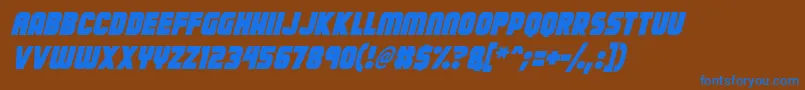 Calamitech Italic Font – Blue Fonts on Brown Background