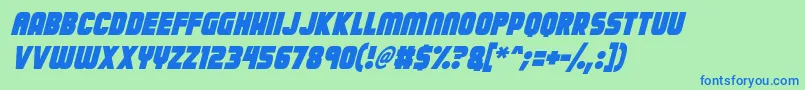 Calamitech Italic Font – Blue Fonts on Green Background