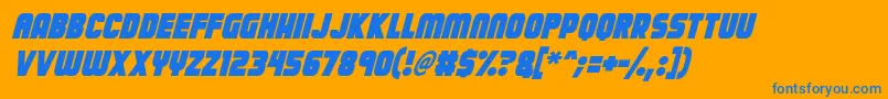 Calamitech Italic Font – Blue Fonts on Orange Background