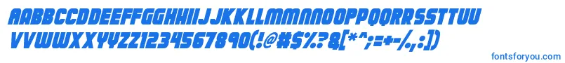 フォントCalamitech Italic – 青いフォント