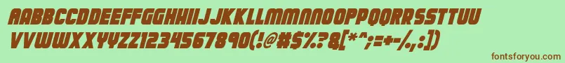 フォントCalamitech Italic – 緑の背景に茶色のフォント