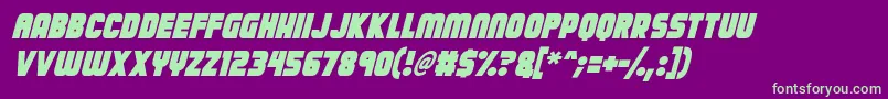 Calamitech Italic Font – Green Fonts on Purple Background