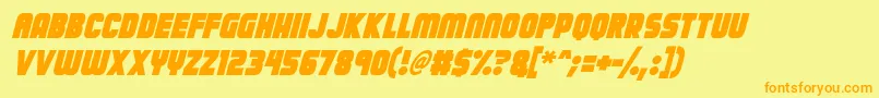 Calamitech Italic Font – Orange Fonts on Yellow Background