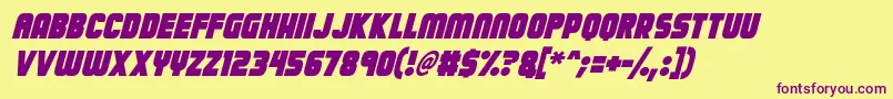 Calamitech Italic Font – Purple Fonts on Yellow Background